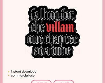 digital download · falling for the villain one chapter at a time svg file · dark booktok · dark romance png · adult book club svg file