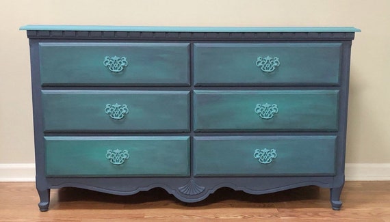 Sold Beautiful Hand Painted Dresser Or Tv Stand Vintage Etsy