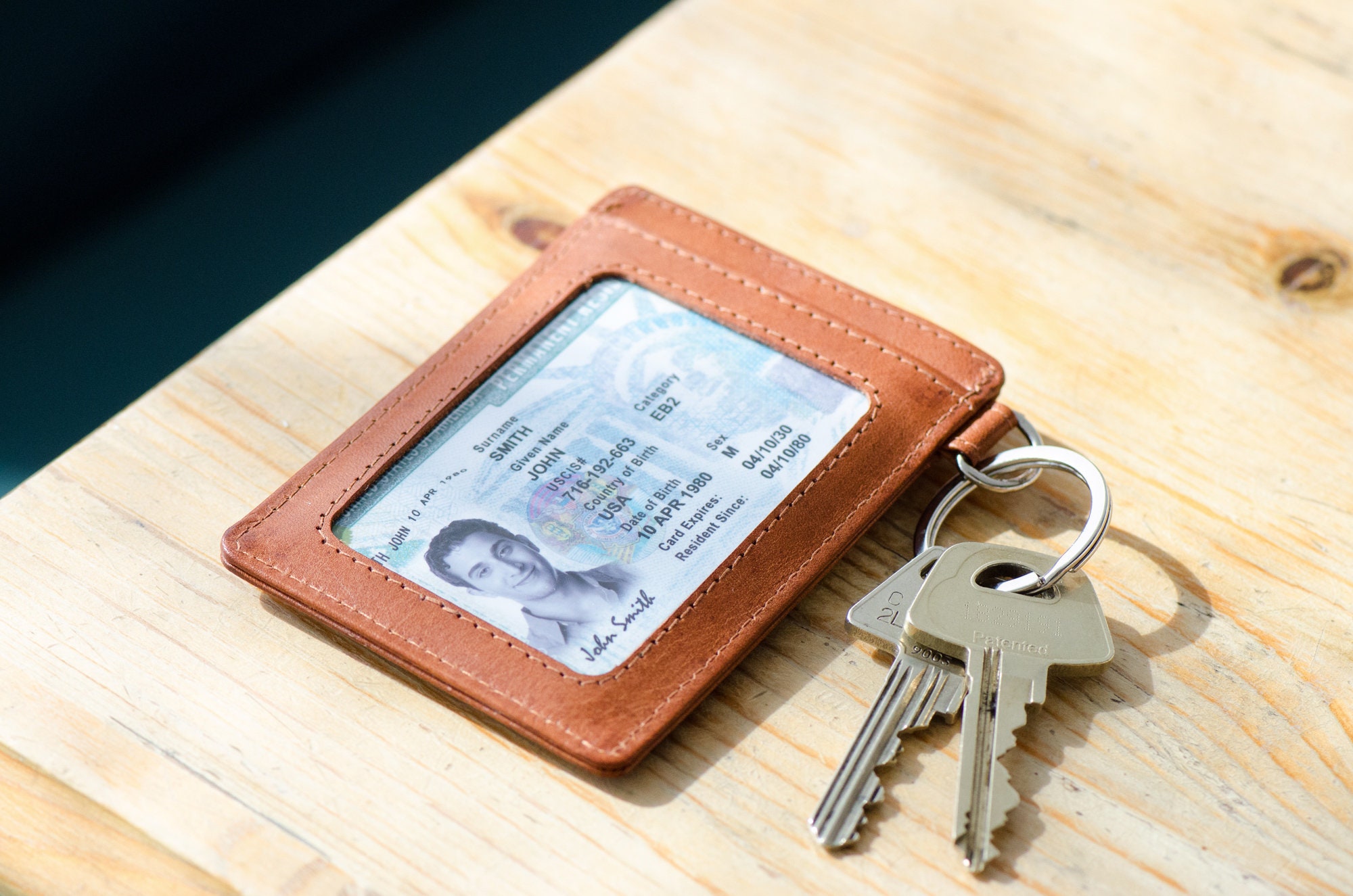 Key Wallet Front Pocket Key Wallet Slim Wallet Id Window Etsy