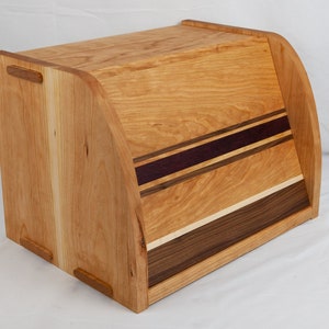 Solid Hardwood Bread Box and Cutting Board image 1