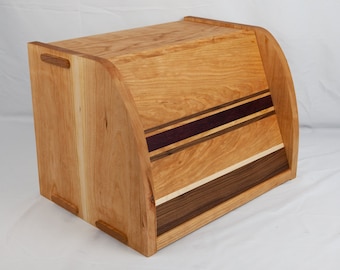 Solid Hardwood Bread Box and Cutting Board