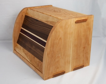 Solid Hardwood Bread Box and Cutting Board