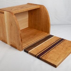 Solid Hardwood Bread Box and Cutting Board image 5