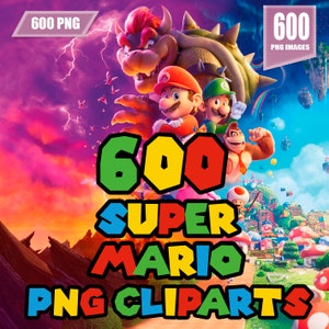 Super Mario Clipart 600 png transparente Cliparts, druckbare Mario, digitale Mario, sofortiger Download, luigi mario transparente png Geburtstag png