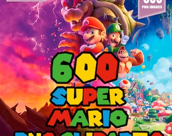Super Mario Clipart: 600 PNG Images, Printable Mario (Digital Download)
