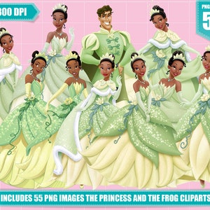 Princesa e o sapo clipart png imagens, festa de aniversário da princesa e o sapo, download instantâneo, impressão digital da princesa e o sapo