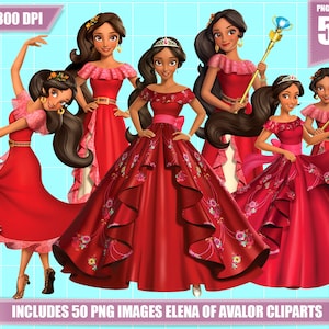 Elena of Avalor Clipart: 50 PNG Images for Birthday Party (Digital Download)