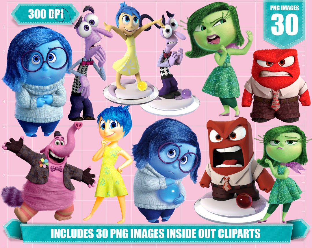 Inside Out Clipart: 30 PNG Images for Birthday Party (digital Download ...