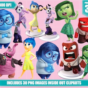Inside out clipart 30 png images, printable Inside out png clip art images, digital download, instant download, Inside out birthday party