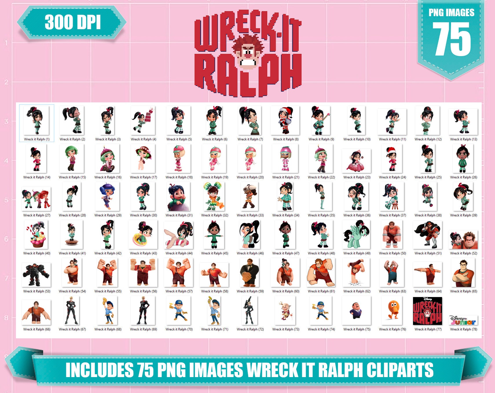 Wreck it Ralph clipart 75 png images printable disney Wreck | Etsy
