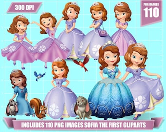 Sofia the first clipart 110 png images, printable Sofia the first png clipart images, digital download, instant download, sofia birthday png