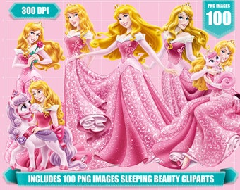 sleeping beauty clipart png images, sleeping birthday party, instant download, digital sleeping beauty, printable sleeping beauty, png