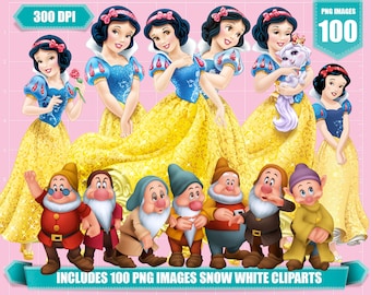 Snow White Clipart: 100 Princess PNG Images (Digital Download)