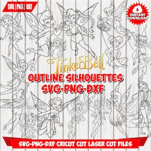 Pakiet SVG "Dzwoneczek Leśna Księżniczka", zaczarowane pliki Pixie Cricut DXF do pobrania, natychmiastowe, do druku, kontury sylwetki, clipart png