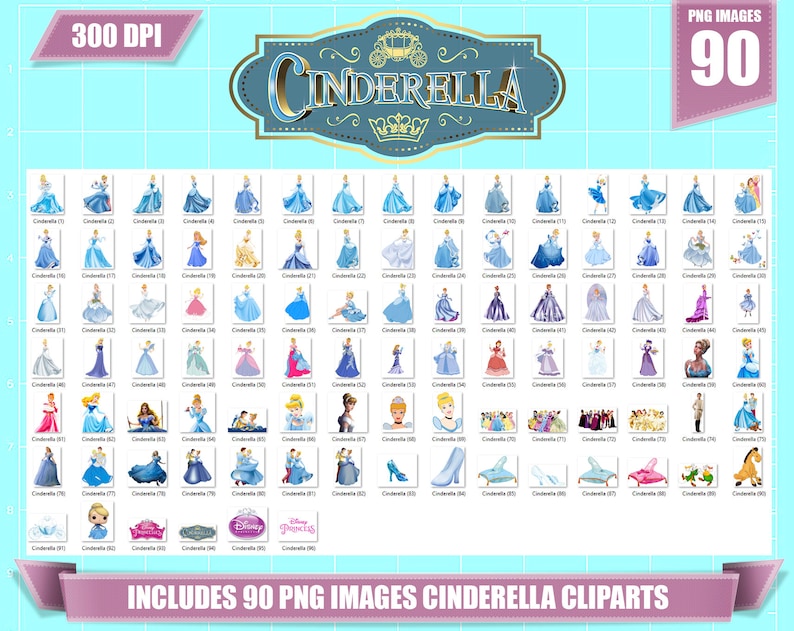 Cinderella Clipart 90 Png Images Printable Cinderella Png | Etsy