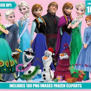 Frozen Clipart: 100 PNG Images, Elsa Princess (Digital Download)