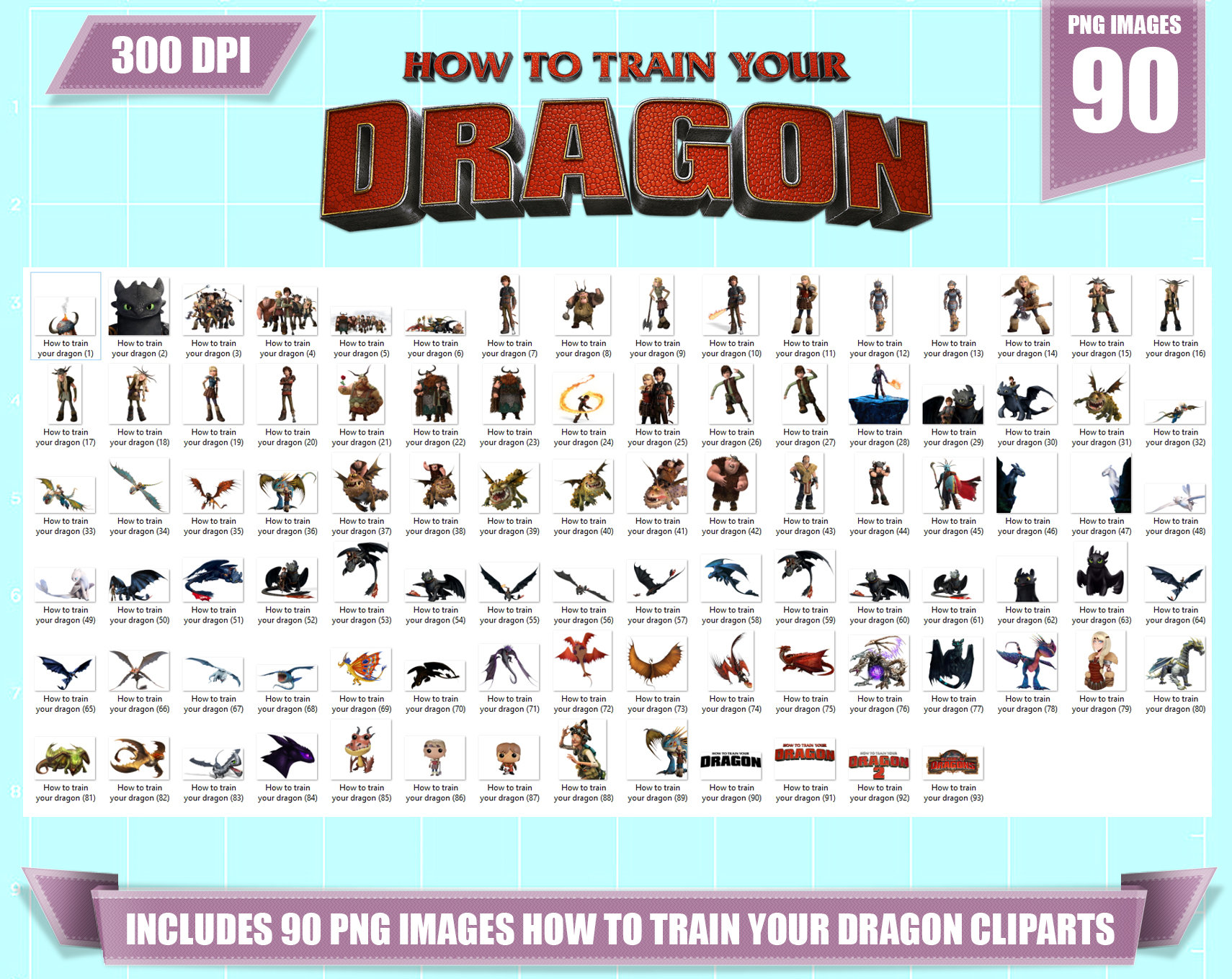 How to Train Your Dragon Clipart 90 Png Images Printable How - Etsy UK