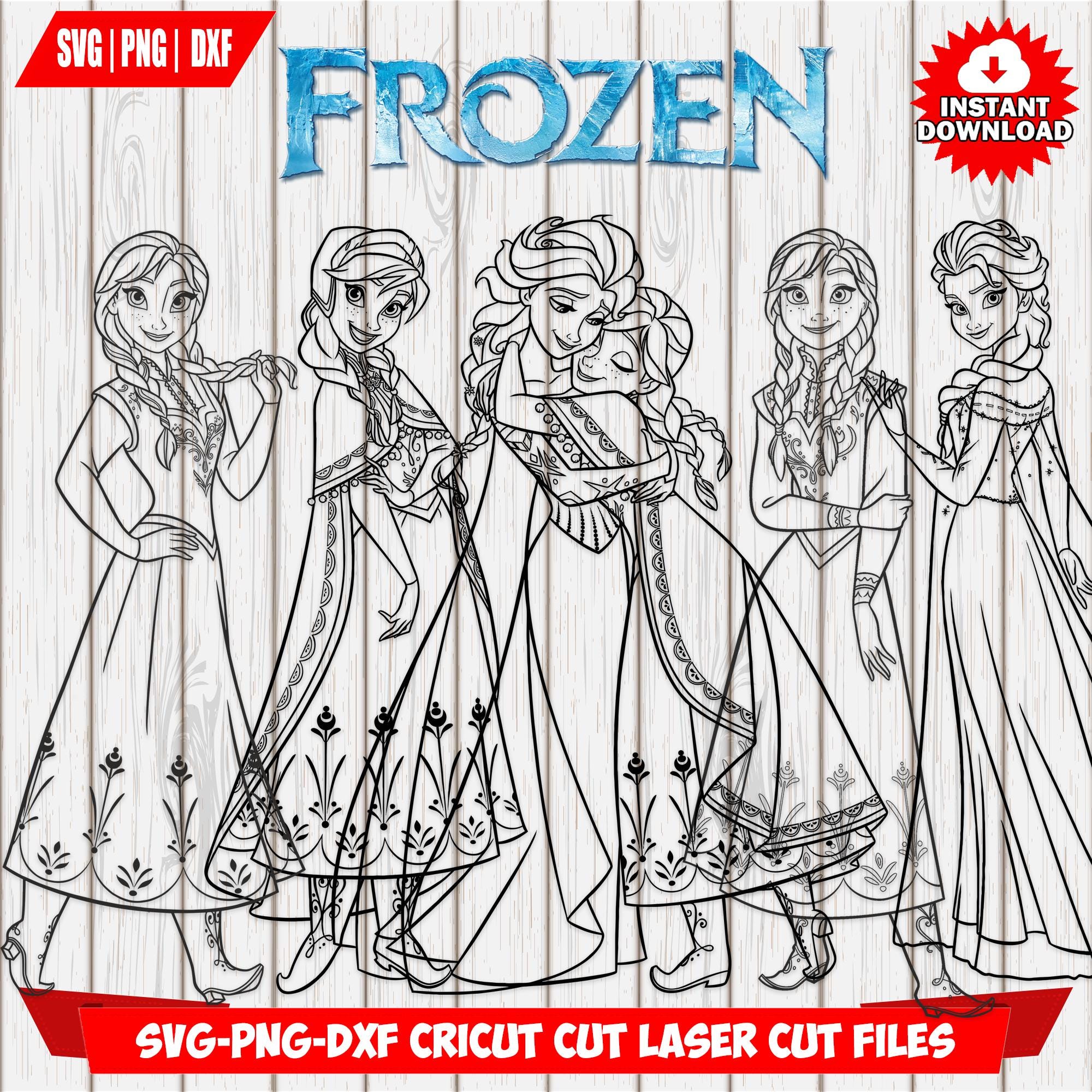 アナと雪の女王 エルサ 氷のプリンセス 冬 SVG バンドル、Cricut DXF