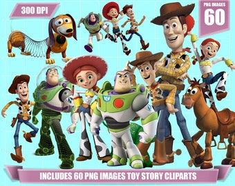 Toy Story Clipart: 60 obrazów PNG na przyjęcie urodzinowe (pobieranie cyfrowe)