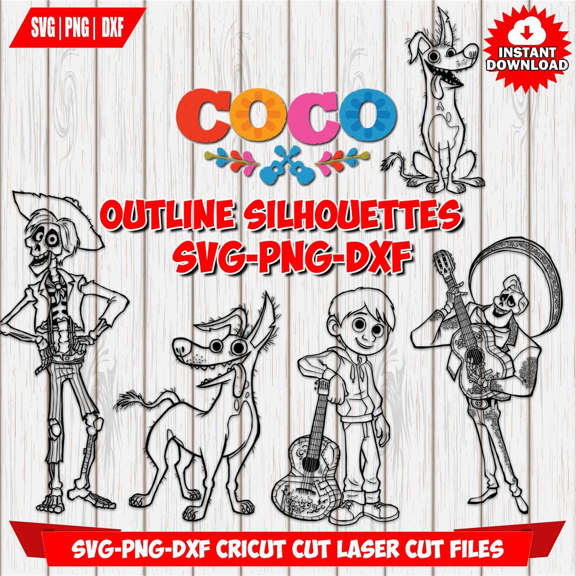 Coco SVG Bundle, Cricut DXF Laser Cut Files Digital Download Instant ...