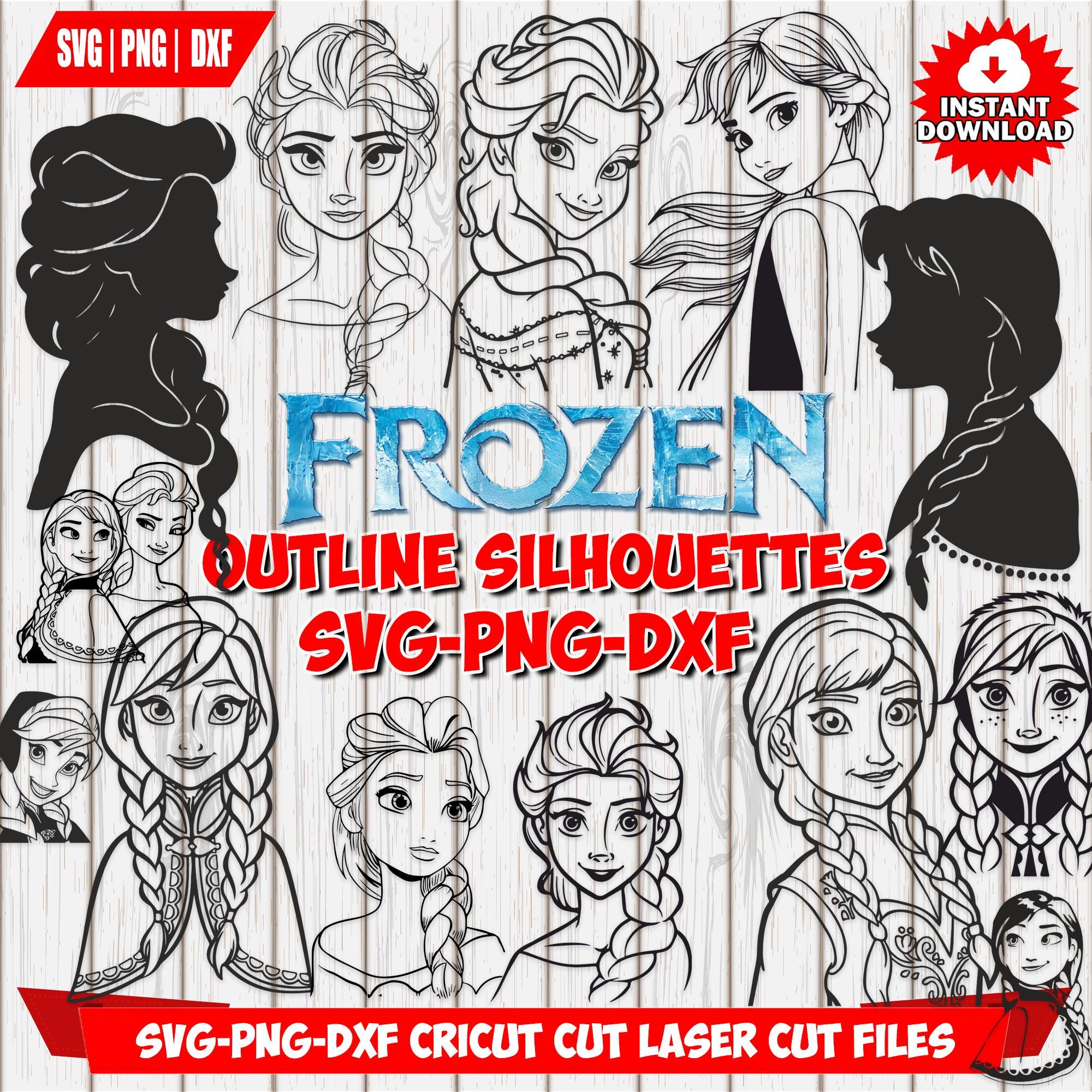 アナと雪の女王 エルサ 氷のプリンセス 冬 SVG バンドル、Cricut DXF