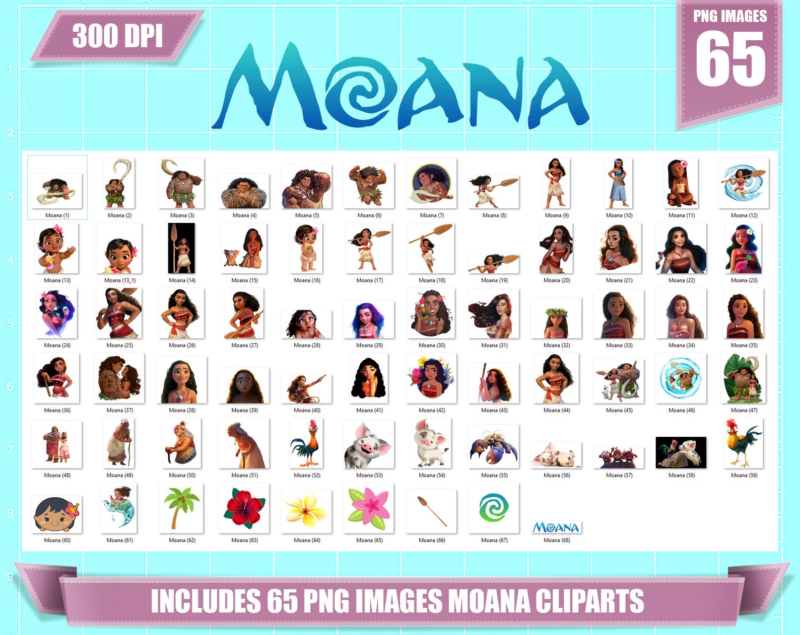 Moana Clipart 65 Png Images, Printable Moana Png Clipart, Digital Moana ...