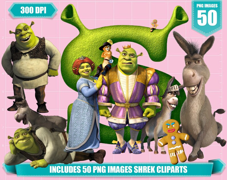 Shrek clipart 50 png images printable disney Shrek png | Etsy