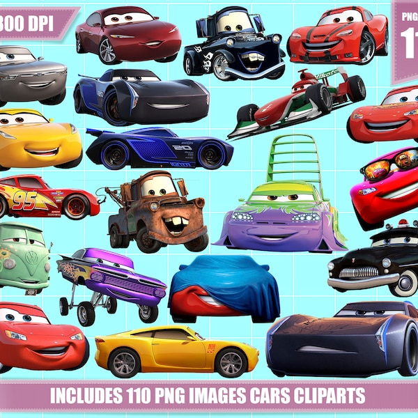 Cars clipart 110 png images, cars birthday party, printable Cars png clipart, digital instant download, digital Cars, digital Cars png