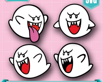マリオゴーストブー SVG: クリカットカットファイル（デジタルダウンロード）