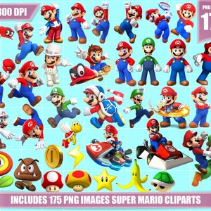 スーパーマリオ クリップアート 175 png 透明画像、印刷可能なマリオ、デジタルマリオ、即時ダウンロード、ルイージ マリオカート 透明 png 画像