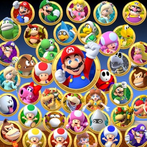super mario clipart 39 fotogrammi png clipart trasparenti, mario stampabile, mario digitale, download immediato, mario png trasparente compleanno png