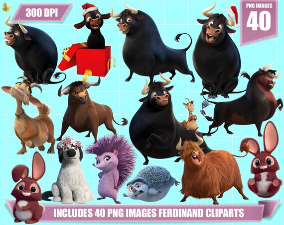 Ferdinand clipart 42 png images printable disney Ferdinand | Etsy
