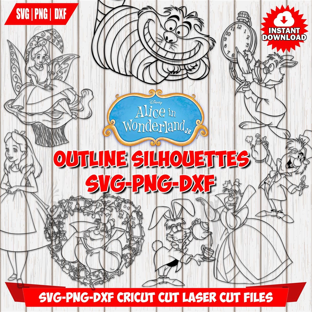 Alice in Wonderland Princess SVG Bundle, Cricut DXF Laser Cut Files ...