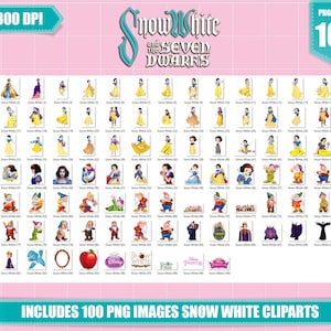 白雪姫のクリップアート：プリンセスのPNG画像100枚（デジタルダウンロード） 画像 2