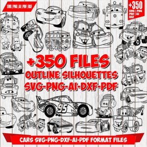 Cars SVG Bundle: Cricut, Laser Cut Outlines (Digital Download)