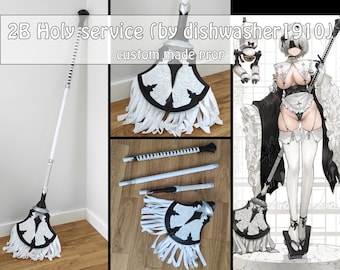 2B Nier Automata cosplay Nun Maid Fanart ver Mop prop [ hecho a pedido ]