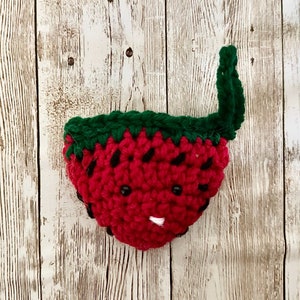 Crochet Watermelon keychain pattern for beginners no sew