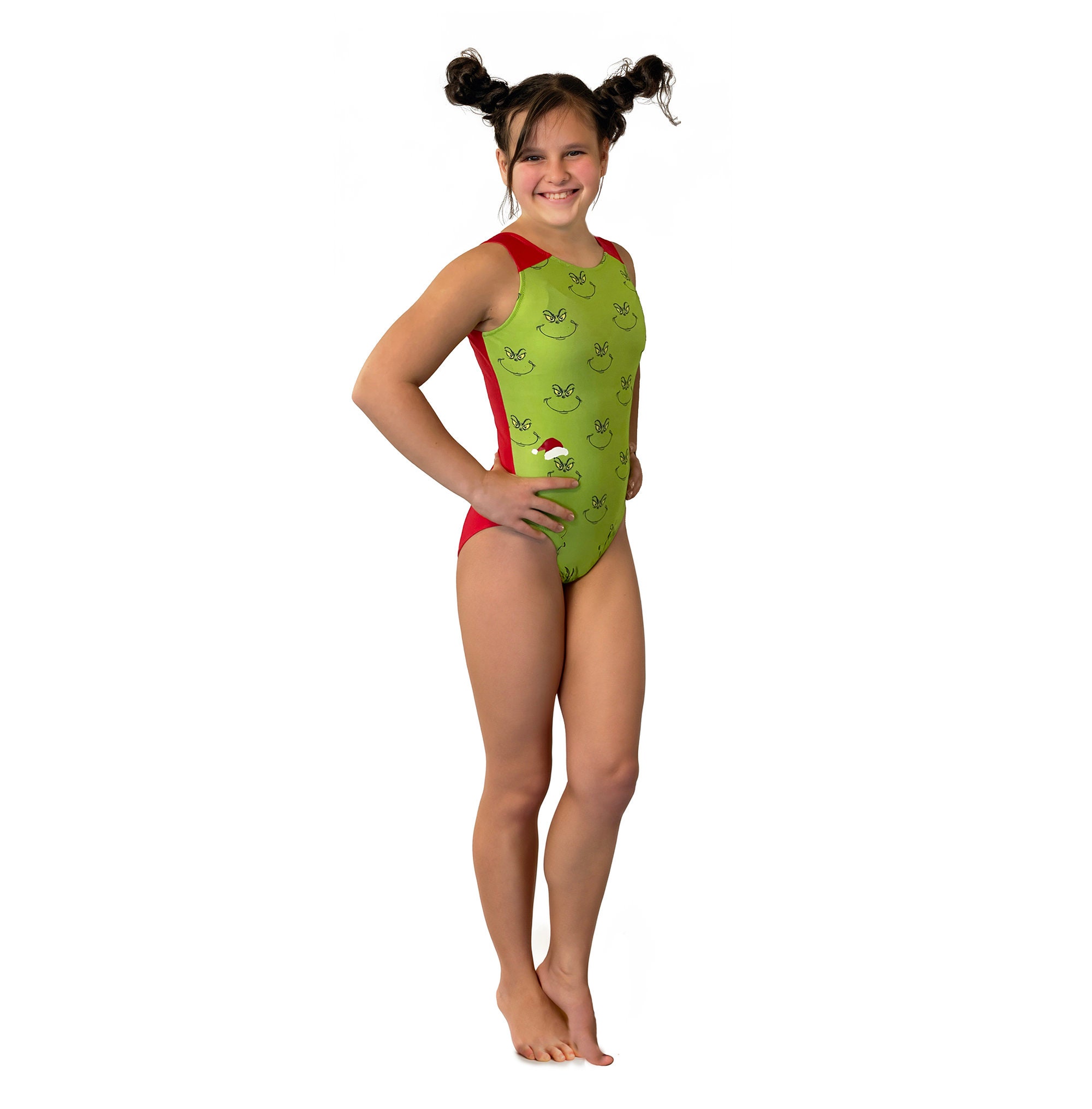 The Grinch Christmas Cosplay Costume Polyester Leotard Leotard Green  Jumpsuit 