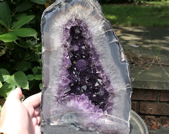 Amethyst Geode: Large Deep Purple Crystal Cathedral Stone February Birthstone