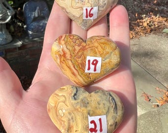 Agate Heart Lace Agate Chakra Healing Natural crystal hearts Choose your Heart!