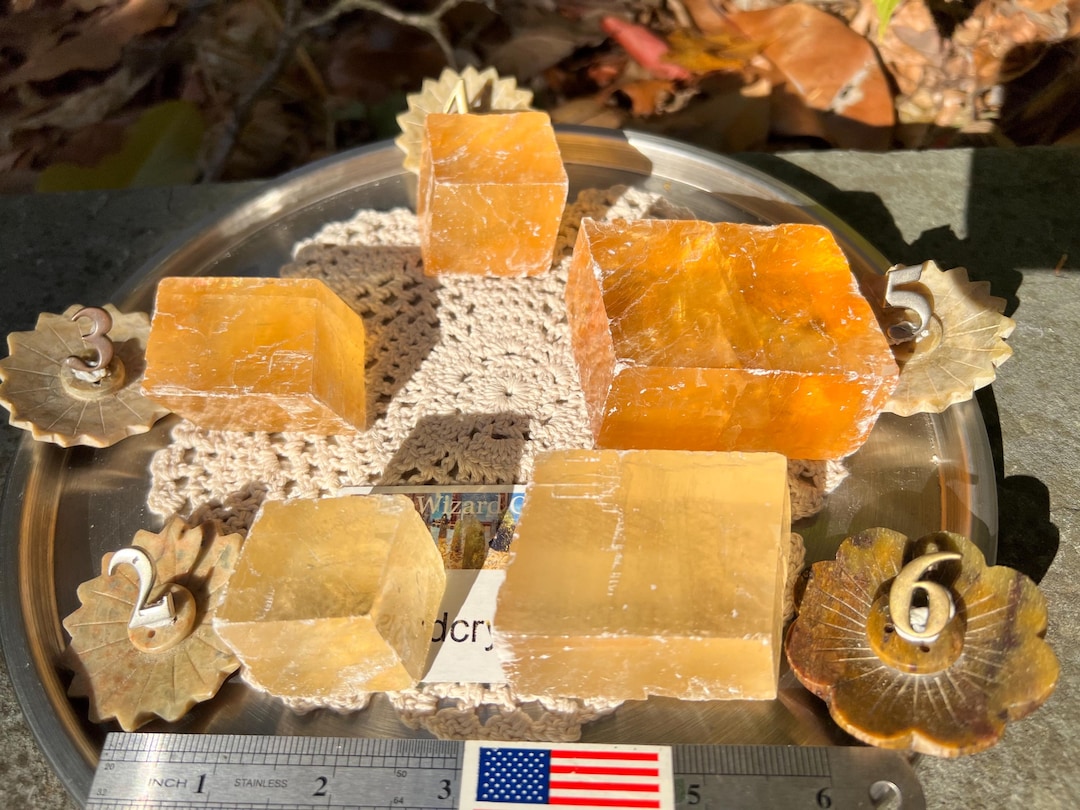 Iceland Spar Optical Calcite Cube Specimen Clear Yellow Orange Honey ...