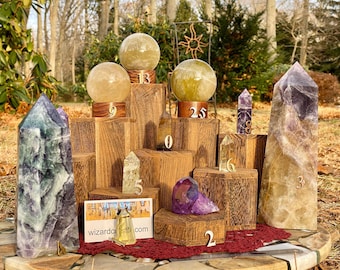 Citrine &Fluorite Point sphere orb Collection large crystal generator XL Huge Rising Star collection optional handmade light base