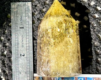 Citrine Crystal Point tower wand obelisk chakra smokey citrine glowing soul