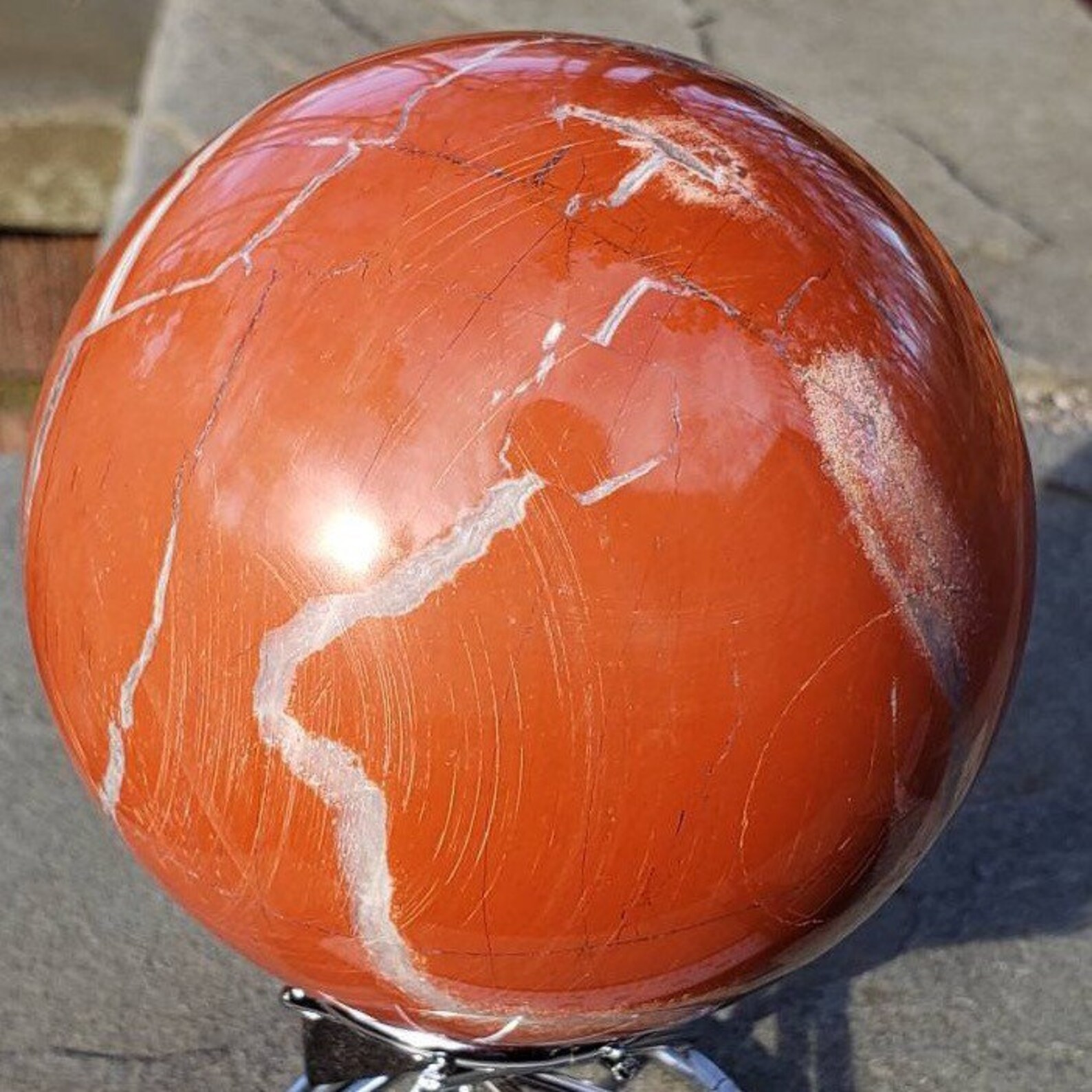 Red Jasper Eye Crystal Ball 3.5 Huge Crystal Ball Large Etsy