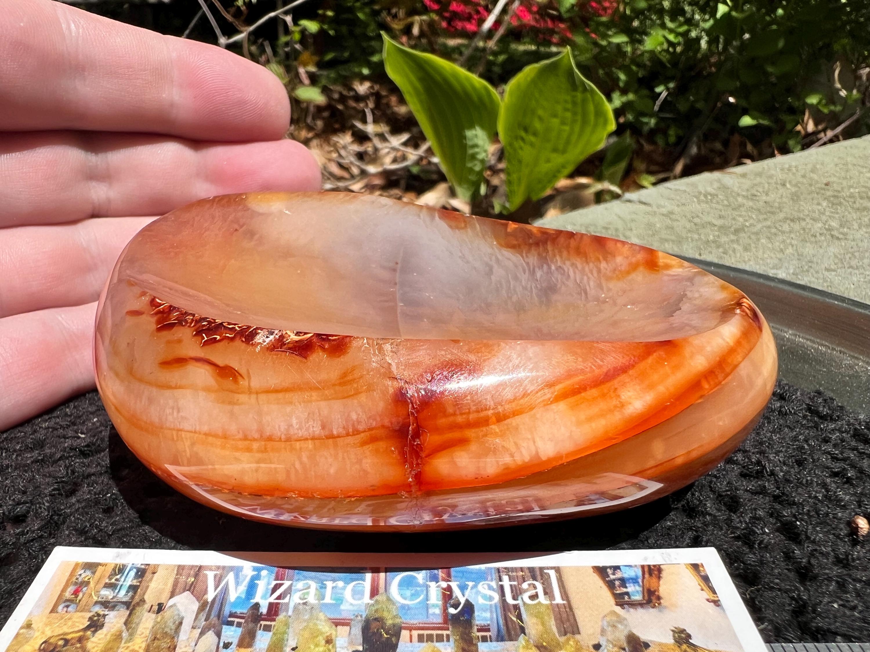 Agate bowl orb sphere Red orange brown crystal smudge bowl ashtray