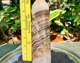 Angel Aura Rainbow Fluorite Tower: 7.5" Crystal Point Wand