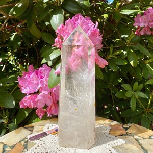 Clear Quartz Crystal Tower: Large 11 Inch Healing Obelisk (5.7 lbs)