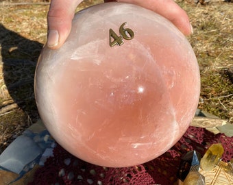 29LB Rose Quartz Orb 8.3” or Crystal Points - Circle of Change collection - Choose your exact stone!