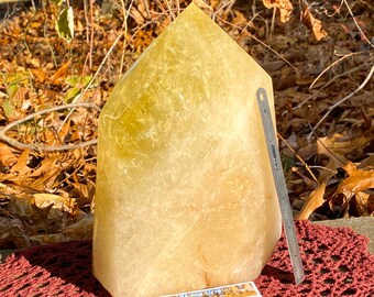 12LB Citrine Tower Golden smoky crystal smoky generator XL Huge large point