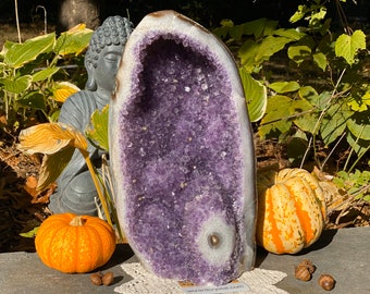 Cathedral Amethyst Geode: 25LB, 14" Standing Purple Crystals